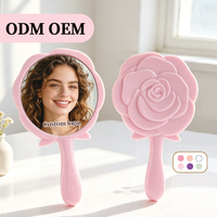 Miroir en forme de rose Un miroir miniature mignon et portable pour filles Parfait pour les voyages ou l'usage quotidien Un miroir de maquillage compact et élégant.