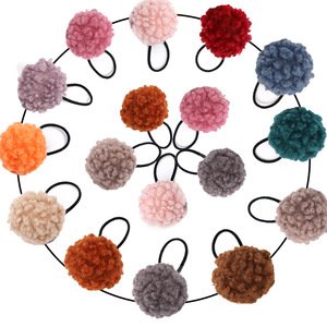 2024 pompones dulces bola pelo bobbles Cola <span class=keywords><strong>de</strong></span> Caballo titular accesorios para el cabello pompón bola lazos para el cabello pompón elástico tocados - Product Image 3