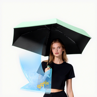 Parapluie de voyage compact et moderne 2026, pliable en 5 sections, avec poignée à boucle, protection solaire UV, pour étudiants et fêtes, en nylon 190T
