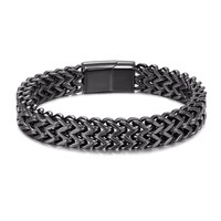 Bracelet Homme en Acier Inoxydable Plaqué Or Tressé Double Rangée Positive Fashion Chain Link VEROMCA YU486
