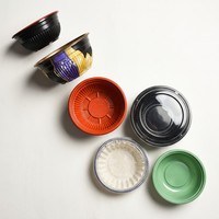 Bol rond jetable en PP compatible micro-ondes avec couvercle transparent, pour soupe, nouilles, ramen, 350/550/700/1000 ml