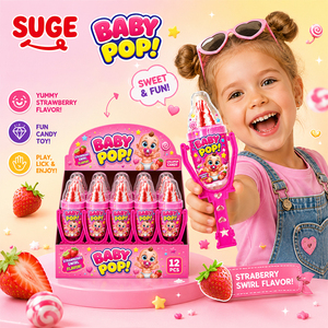 <span class=keywords><strong>Sucette</strong></span> fantaisie en forme de bonbon, design ludique et comestible, saveur fraise tourbillonnante, cadeau mignon pour enfants, vente en gros, économique et amusant - Product Image 3