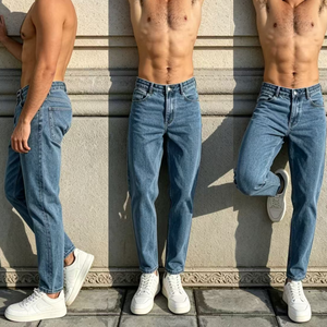 Men's Jeans 2025 Men's Jeans Cool Skinny <strong>Trousers</strong> Stretch Slim Den Pants Large Size Hip Hop <strong>Black</strong> Blue Casual Jogging Jeans for - Product Image 5