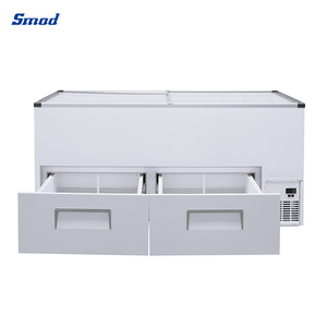 Good Price Big Capacity 500L 220V/60HZ Commercial Glass Door Double Doors Chest <b>Refrigerator</b> Freezer DDH-500XU(YX) - Product Image 6