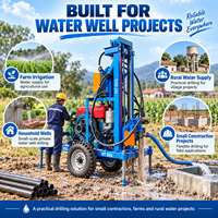 Foreuse portable pour puits d'eau, machine de forage de petits puits de 150 m pour l'irrigation agricole et les puits domestiques