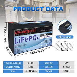 Eu Stock Lifepo4バッテリー12v10ahリチウムイオンバッテリー12.8v10ahオートバイバッテリー高品質高速配送 - Product Image 3