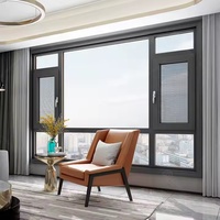 Ventana Abatible de Aluminio de Alta Calidad de Marca Líder en China/Ventana de Hoja Doble o Simple