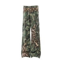 Pantalon camouflage unisexe rétro style français taille mi-haute délavé pour homme, basique de mode décontractée hip-hop, collection automne