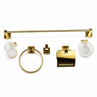 Set Perlengkapan Kamar Mandi CF Modern 6-in-1 dari Paduan Seng Anti Karat, Rak Handuk Kaca Buram, Tempat Tisu, Gantungan Kamar Mandi