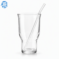 Gobelet isotherme à double paroi en verre borosilicate à large ouverture, design moderne, anti-fuite, pour café glacé, 350 ml, 400 ml, style dessin animé