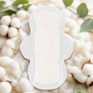 Serviettes hygiéniques en coton biologique ultra-fines avec ailettes, absorbantes, respirantes, serviettes féminines, vente en gros, OEM, étiquette privée - Product Image 2