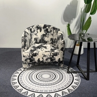 Fauteuil d'appoint 8210 pour salon, fauteuil simple rembourré en tissu avec roulettes pivotantes pour la décoration de la maison