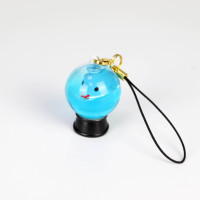 Porte-clés Boule à Neige Liquide Flottante avec Huile et Eau, Motif Dauphin, pour Aquarium