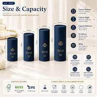 Tube en papier cylindrique biodégradable jetable sur mesure pour emballage cadeau de parfum, cosmétiques et huiles essentielles |   OEM ODM |   pour EUDR