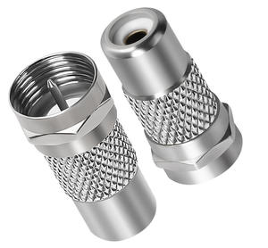 Conector de Tipo F <span class=keywords><strong>a</strong></span> <span class=keywords><strong>RCA</strong></span>, <span class=keywords><strong>Adaptador</strong></span> de Video RF Coaxial <span class=keywords><strong>Hembra</strong></span> <span class=keywords><strong>RCA</strong></span> <span class=keywords><strong>a</strong></span> Macho F, Acoplador de Aleación de Zinc - Product Image 1