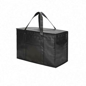 Reusable <b>Extra</b> <b>Large</b> Capacity Insulated Thermal Waterproof Food Storage Cooler Bag Zipper Closure Interior Pocket Non Woven - Product Image 3