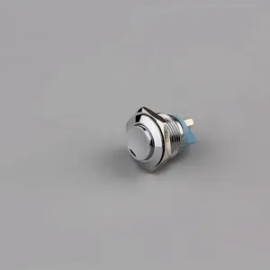 Solder Terminal Flat Top SPST Push Button Switch Metal IP65 Protection 250Vac Max. Voltage 3A Max. Current