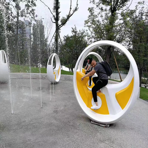 Fontana Scenografica da Esterno di Grandi Dimensioni Famosa su Internet con Bici da Spinning a Pedali in Acciaio Inossidabile Senza Alimentazione Elettrica - Product Image 5