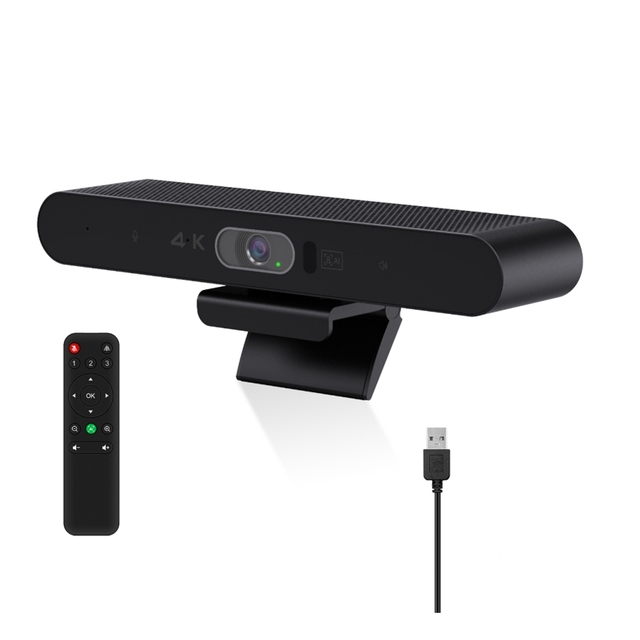 EPTZ 4K Streaming USB Web Camera CMOS Sensor 94 Wide-Angle Auto Focus AI Speaker Tracking Auto Framing Plug Play 1.8m Cable