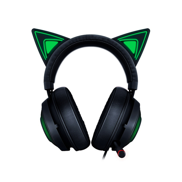 Good Quality Razer Kraken Kitty Edition Symphony RGB USB Wired Headphone Cable Length 1.3m Black Headphone