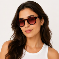 Lunettes de soleil carrées unisexes avec monture en acétate dégradé, verres polarisés TAC, lunettes de mode élégantes, tendance et polyvalentes pour toutes les tenues