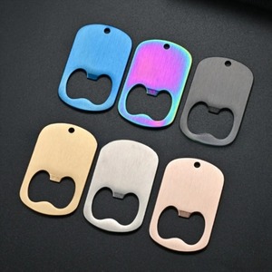 Stainless Steel Bottle Opener Matte Pendant Blank <b>ID</b> <b>Dog</b> <b>Tag</b> DIY Handmade Jewelry Findings Accessories Wholesale 50X30mm - Product Image 2
