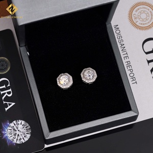 Hip Hop Jewelry Pass Diamond Tester 925 Silver Mens Rose Gold Screw <b>Back</b> GRA Moissanite <b>Earrings</b> - Product Image 5