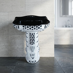 Big Size Ceramic <b>Bathroom</b> Sink One Piece Color Art Pedestal Wash Basin with Smart <b>Mirror</b> and Cabinet - Product Image 1