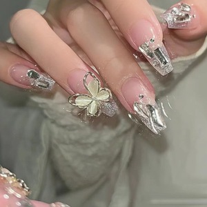 <span class=keywords><strong>Nuevo</strong></span> Producto Lanzado, <span class=keywords><strong>Uñas</strong></span> Postizas Reutilizables Hechas a Mano con Diseño Floral Grabado Estilo Chica Francesa Dulce, Flower Town Diary - Product Image 2
