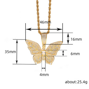 Collar con Colgante de Mariposa Unisex, Estilo Hip Hop, Joyería de Moda Urbana - Product Image 4