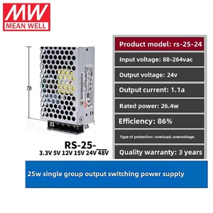 RS-25W MEANWELL 12V2A/24v1a DC chuyển mạch cung cấp điện 3.3/5/15/48V giám <span class=keywords><strong>s</strong></span>át NES/<span class=keywords><strong>S</strong></span> 220V/110V 10A/1A/2A/5A dẫn ứng dụng 6A - Product Image 2