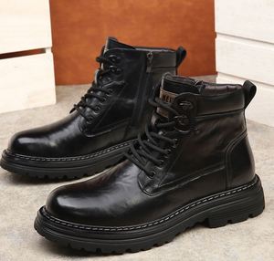 2026 Viral Men's Full-Grain Leather Ankle <b>Boots</b> | Winter Fur-Lined Waterproof Lightweight Workwear High-Top Design for <b>Boots</b> - Product Image 3