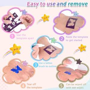 ชุดรอยสักผงกลิตเตอร์ลายการ์ตูนสำหรับเด็กชุดสักชั่วคราวกึ่งถาวรสำหรับงานปาร์ตี้บนเวที - Product Image 3