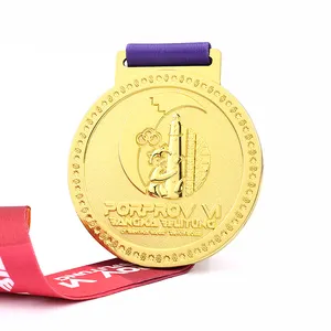 Hersteller Design Custom Marathon Spaß Laufen Bergsport Gold 3D Druckguss Gravur Medaillen
