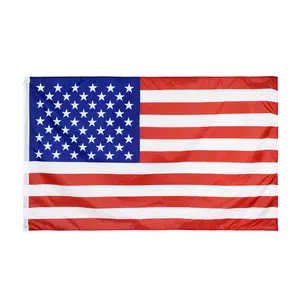 2023 China Factory 3x5 Foot American US Flag USA Flags Vivid Color Double Stitched 100%Polyester with Brass Grommets 3 X 5 Ft