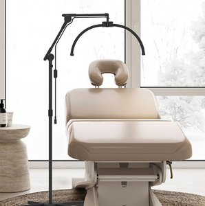 Lampe de beauté demi-lune à câble dissimulé et rotule réglable, lampe de sol LED à tête flexible pour extensions de cils, maquillage, salon et studio - Product Image 3