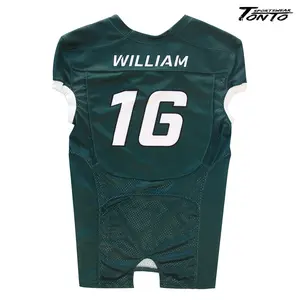 2021 Custom Made Sublimated Green Men American Football Jerseys Uniform