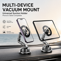 Support magnétique pour téléphone de voiture, entièrement métallique, avec verrouillage par torsion, ventouse, pliable, extensible, pour tableau de bord et pare-brise