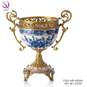 Combinación de Serie de Cerámica Creativa de Lujo Retro de Alta Gama Plato de Fruta Europeo Decoración para Sala de Estar Gabinete de <span class=keywords><strong>TV</strong></span> con Jarrones a Ambos Lados - Product Image 5