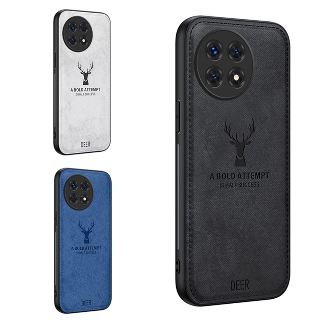 For OnePlus Ace 5 Pro Case Business 3D Deer Pattern Cloth Texture Soft TPU Bumper Mobile Phone Cover for OnePlus Ace 2 3V 5 Pro