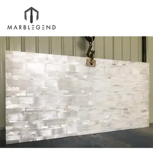 Best Price Luxury Stone Wholesale White Selenite Stone Crystal Door Decorative Wall Panels