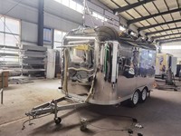 Remorque alimentaire en acier inoxydable, camion de restauration mobile, cuisine entièrement équipée pour la vente de snacks, bonbons, chips, idéal pour les activités commerciales en extérieur
