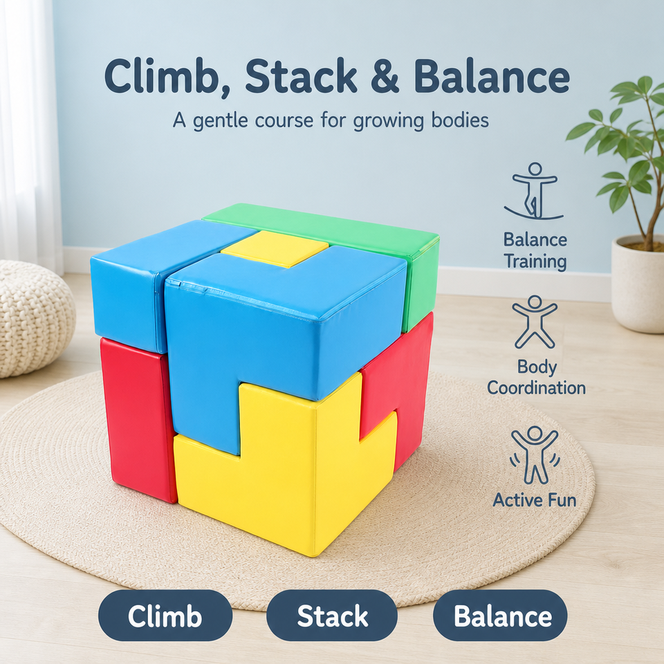 Toddler Foam Building Blocks 60cm Big Soft Stacking Cubes Kids ...