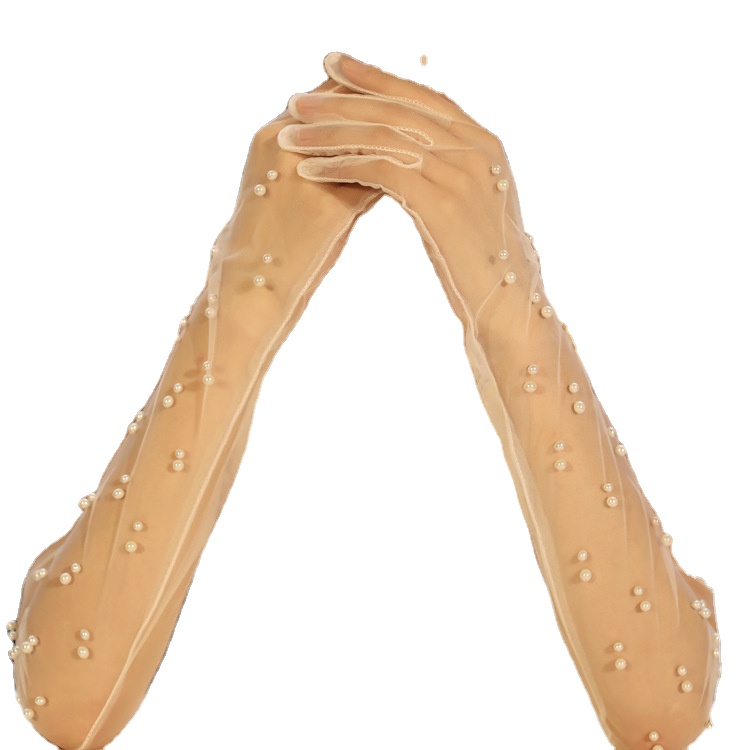 Свадебные перчатки с перламутровым жемчугом, кружевные перчатки для невесты для женщин и девушек для свадьбы, вечеринки