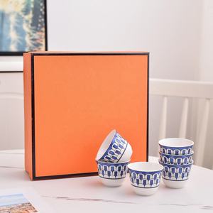 Service à thé en porcelaine osseuse européenne à prix réduit, tasses à expresso et soucoupes - Product Image 4