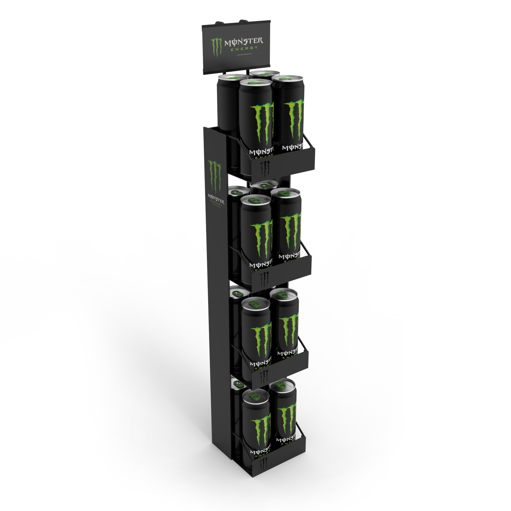 New Design Metal Energy Can Drink Floor Display Rack Powder Coated for Stores Shops Shopping Malls Supermarkets for Advertising — view 3
