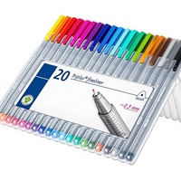 Lot de 20 marqueurs triangulaires pour peinture artistique, stylos feutres à pointe fine 0,4 mm, personnalisables avec logo, pour le dessin DIY