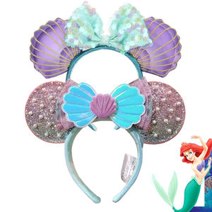 Zeemeermin Muis Oren Hoofdband voor Vrouwen Attractieparken Mickey Haarband Volwassene/Kind Leer Pluche Pailletten Cosplay Meisjes Accessoires - Product Image 3