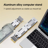Support de refroidissement pour ordinateur portable en aluminium réglable, pliable, portable, stable, support de bureau pour ordinateur portable, accessoire pour la maison et le bureau