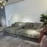 Canapé paresseux nordique en velours côtelé épais, assise ultra-large, amovible et lavable, en suède, pour chien, compressé sous vide